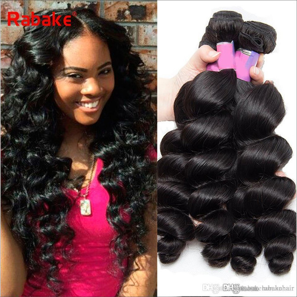 Rabake Raw Indian Virgin Human Hair Weave Bundles Loose Wave Unprocessed Virgin Human Hair Extensions 8-28inch 3/4pcs lot Double Wefts