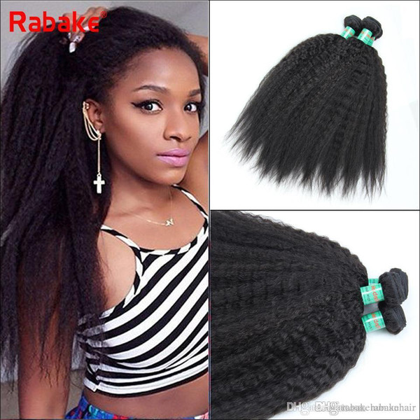 Kinky Straight Weave Peruvian Hair Bundles Malaysian Raw Indian Brazilian Virgin Human Hair Extensions Cuticle Aligned Coarse Yaki Hair