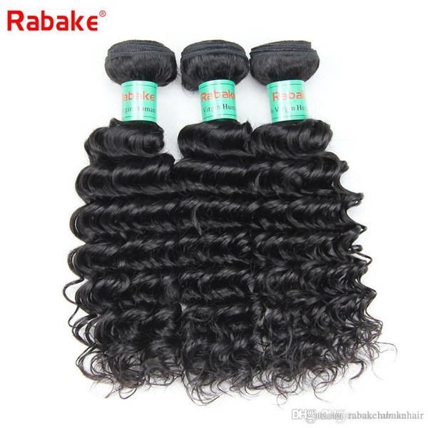 Deep Wave Brazilian Virgin Hair Bundles Deals 3/4 pcs Rabake Wholesale Cheap Brazilian Deep Wave Curly Virgin Human Hair Weave Extensions