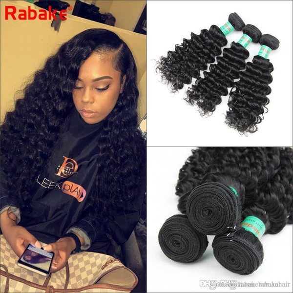 Grade Rabake Deep Wave Malaysian Virgin Hair Bundles Deep Curly 100% Unprocessed Human Hair Bundle Deals Cuticle Aligned Weaves Free Ship