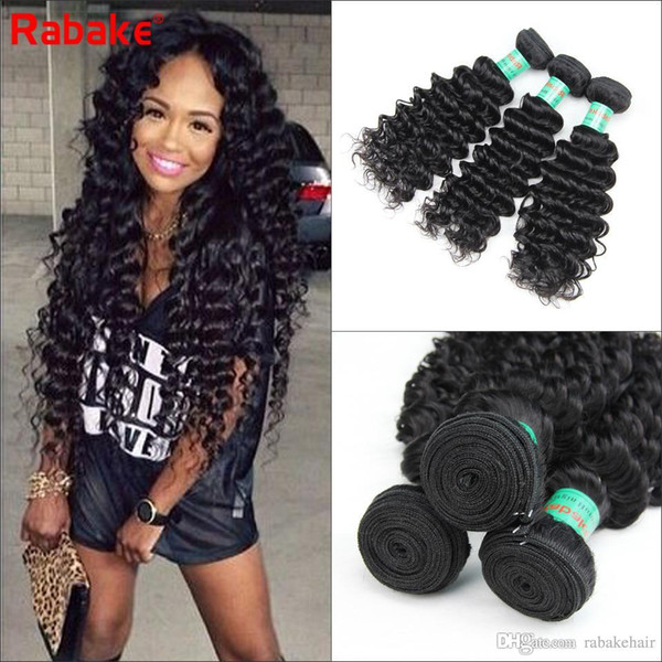 Brazilian Virgin Hair Deep Wave Bundles 3/4pcs Grade 8A Brizilian Human Hair Extensions Rabake Deep Curly Cheap Prices Wavy Weaves