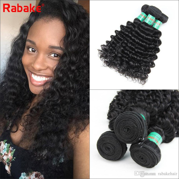 Deep Wave Brazilian Virgin Hair Bundles 8A Grade Rabake 100% Brazilian Unprocessed Virgin Hair Bundle Deals Deep Wave Weaves 