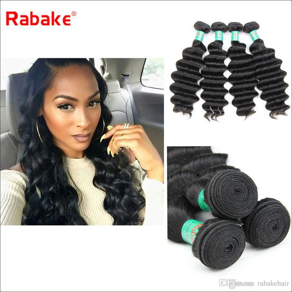 8-28 inch 3/4pcs Raw Indian Hair Bundles Loose Deep Wave Rabake 100% Unprocessed Virgin Human Hair Bundles Wavy Weave Full Head Bundle