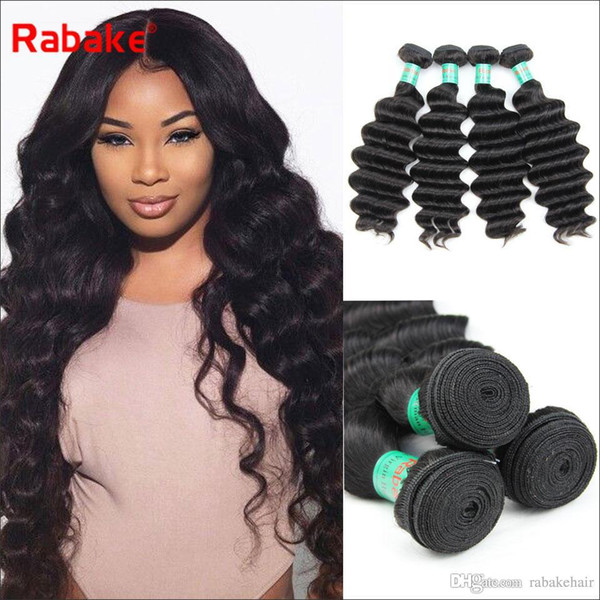 3/4pcs lot Loose Deep Raw Indian Virgin Human Hair Weave Bundles Malaysian Peruvian Brazilian Human Hair Extensions Natural Black for Women