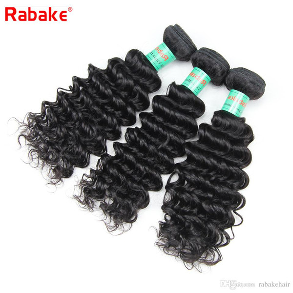 Wholesale 8A Brazilian Deep Wave Virgin Hair Bundles Rabake Deep Wave Curly Brazilian Virgin Human Hair Weave Bundles Deals 