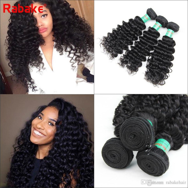 Raw Indian Hair Deep Wave Bundles Grade 8A Indian Peruvian Brazilian Virgin Human Hair Extensions Rabake for Black Women Deep Curly Weave