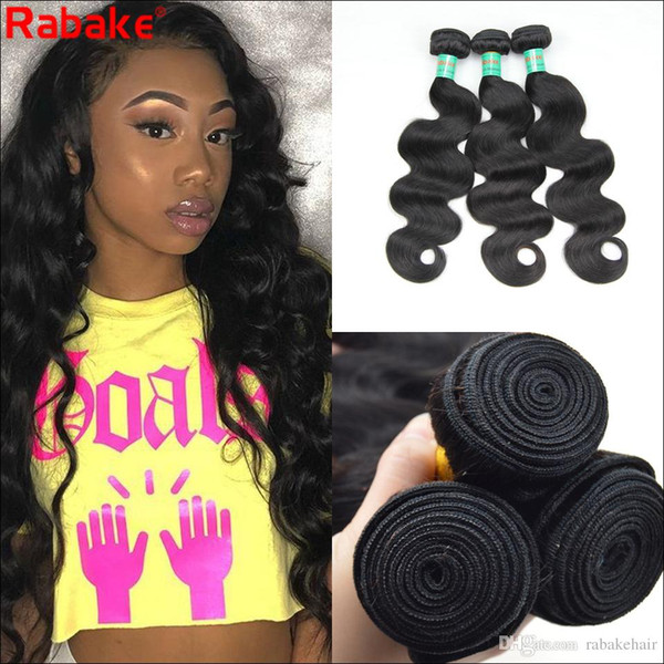 3 or 4 Bundles Malaysian Virgin Hair Body wave Rabake 8-28 inch Brazilian Body Wave Double Wefts Human Hair Extensions Dyeable Hair Weave