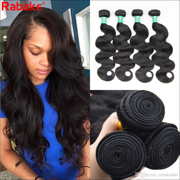 3/4 Bundles 8-28 inch Mink Brazilian Virgin Human Hair Body Wave Bundles Rabake 1B Natural Black Human Hair Weave Extensions 100g/pc