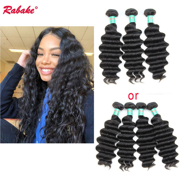 Loose Deep Wave Virgin Hair Weave Bundles Deals Rabake 8A Quality Malaysian Loose Deep Wave Human Hair Extensions Wholesale Cheap Weaves