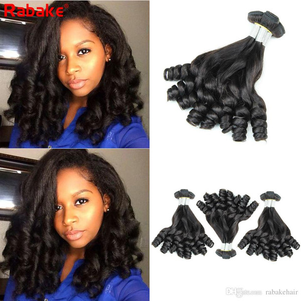 Raw Indian Remy Funmi Curly Human Hair Bundles Rabake 9A Grade Brazilian Peruvian Malaysian Aunty Funmi Hair Bouncy Romance Curls Human Hair