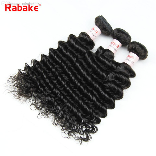 Brazilian Deep Wave Remy Human Hair Extensions Rabake Natural Black 3 or 4 Human Hair Weave Bundles Bulk Wholesale Deal for Black Women