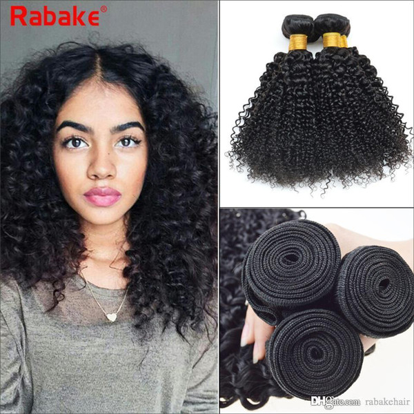 Rabake Kinky Curly Brazilian Virgin Hair Weave Bundles 100% Unprocessed Curly Human Hair Extensions 8-28inch 3/4pcs Wholesale Cheap Price