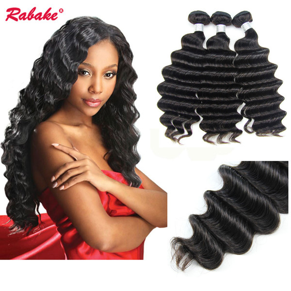 3/4 pcs Raw Indian Hair Loose Deep Wave Human Hair Weave Bundles Rabake Cheap Brazilian Virgin Remy Cuticle Aligned Hair Extensions