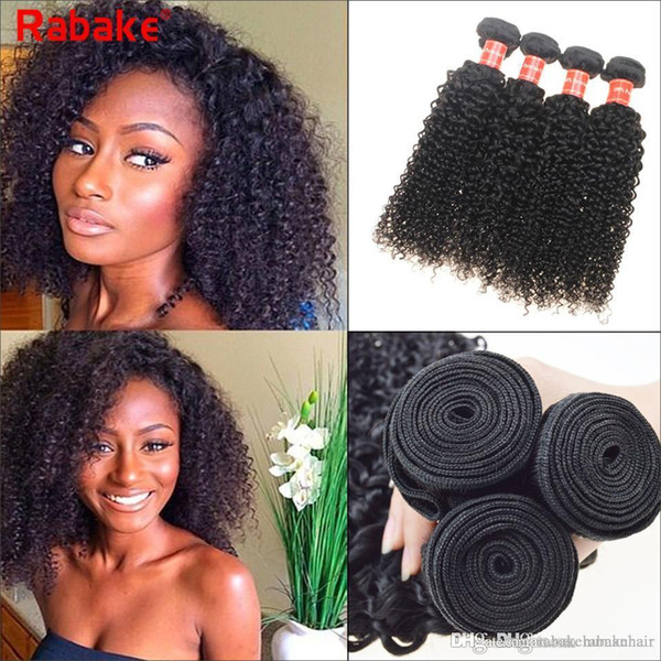 Rabake Malaysian Curly Human Hair Weaves 100% Virgin Unprocessed Brazilian Malaysian Jerry Kinky Curls Hair Extensions 8-28inch 3/4pcs