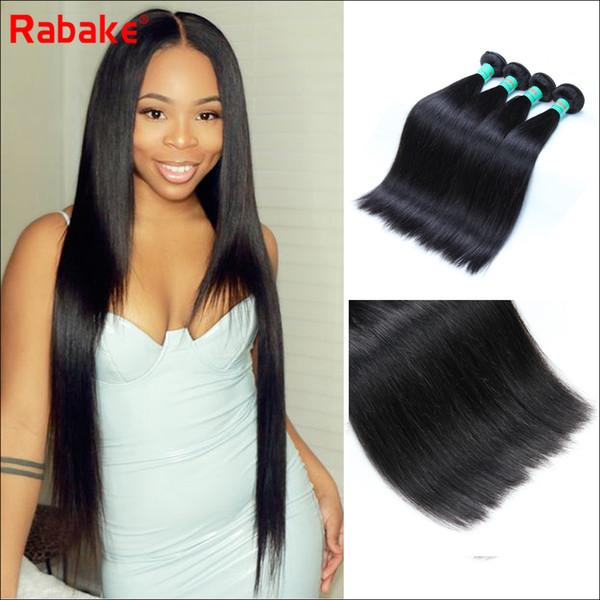 Rabake Wholesale Cheap 3 or 4 Bundle Indian Straight Hair Extensions 8-28 inch Remy Hair 100% Human Hair Weave Bundles Machine Double Weft