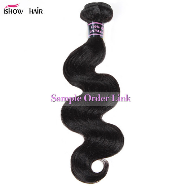 Ishow Human Hair 8A Unprocessed Brazilian Hair Peruvian Malaysian Body Straight Loose Deep Water Curly Weaves Dyeable one Piece as Sample