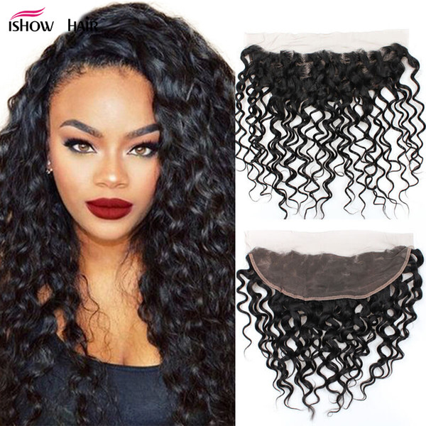 Unprocessed 8A Peruvian Water Wave Frontal Closure With 4Bundles Ear To Ear Lace Frontal Closure With Bundles Brazilian Virgin Human Hair