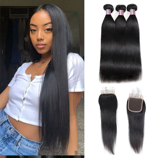 Indian Hair Yaki Deep Loose Body Wave With 4*4 Lace Closure 8-28