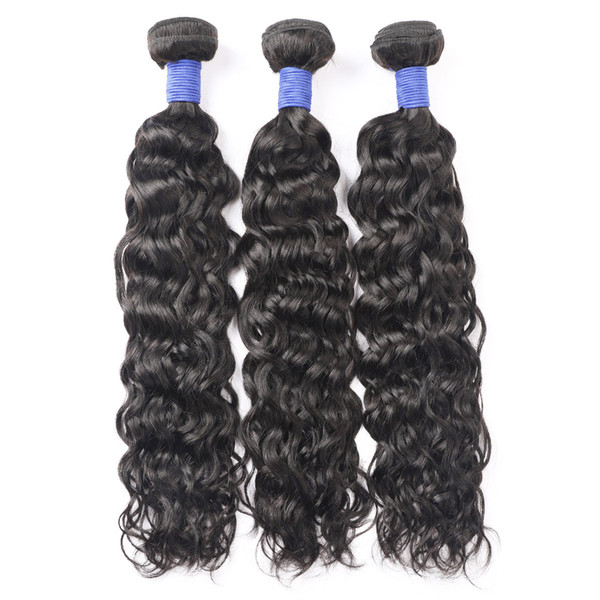 New 10A Brazilian Water Wave Human Hair Bundles 3/4 Bundles Deals Kinky Curly Indian Remy Human Hair Extensions Deep Body Wave Straight