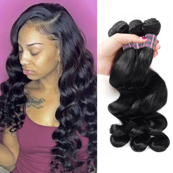 Indian Hair 3 Bundles Peruvian Virgin Hair Extensions Loose Wave Unprocessed Brazilian Loose Wave 100g/Pc Cheap Peruvian Hair Weave Bundles