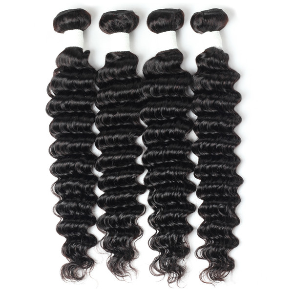 Ishow Hair 9A Brazilian Hair Deep Wave Bundles 4pcs Wholesale Cheap Unprocessed Remy Human Curly Hair Weave Extensions Natural Color