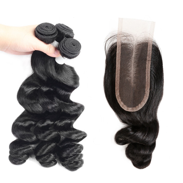 Ishow Human Hair New Arrival Brazilian Loose Wave Bundles 3pcs with 2*4 Closure Wholesale Cheap Brazilian Hair Weave Bundles