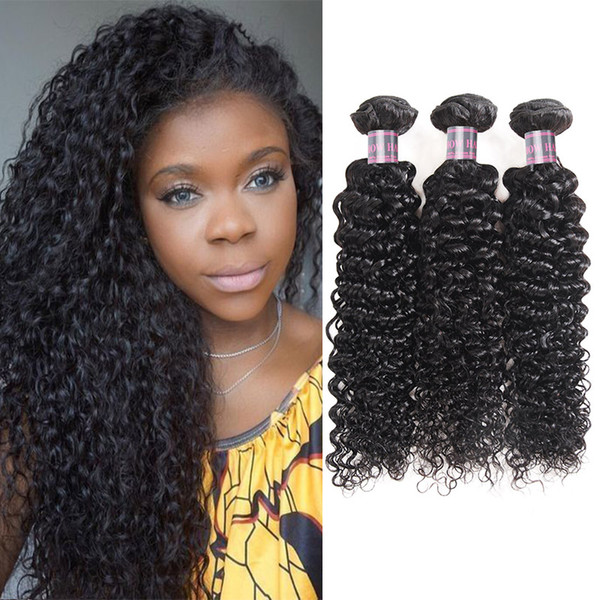 Hot Brazilian Curly Hair 3pcs/lot Unprocessed Virgin Human Hair Bundles Deal Brazilian Peruvian Indian Malaysian Human Hair Extension