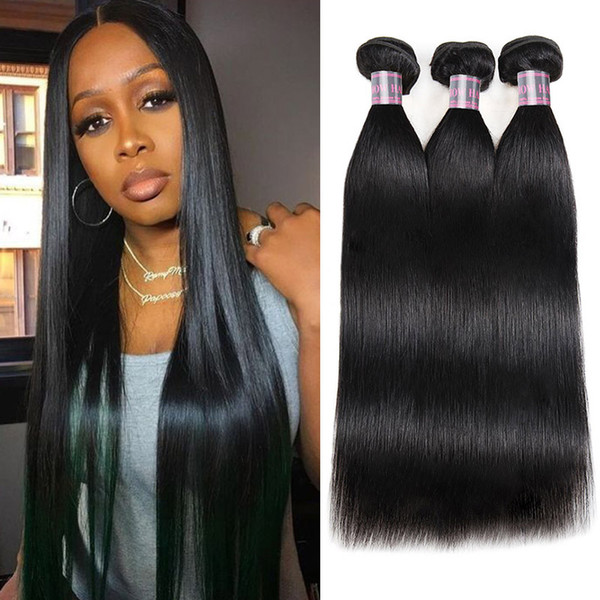 Unprocessed Brazilian Straight Human Hair 3Bundles Wholesale Cheap Peruvian Indian Malaysian Straight Hair Bundles Weave 