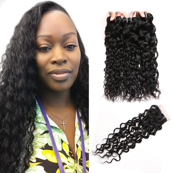 Group Purchase Cheap Price 8A Brazilian Hair Human Hair Bundles With Closure Body Wave Straight With 4*4 Lace Closure Water Wave Loose Wave