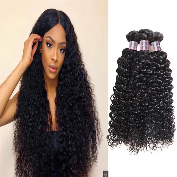 8-28inch Deep Wave Brazilian Virgin Human Hair Bundles Loose Wave Yaki Straight Deep Curly Body Water Wave Virgin Hair Extensions Black