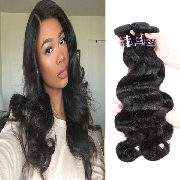 3Bundles 8-28inch Deep Wave Brazilian Human Hair Bundles Loose Wave Yaki Straight Deep Curly Body Water Wave Color 1B Black