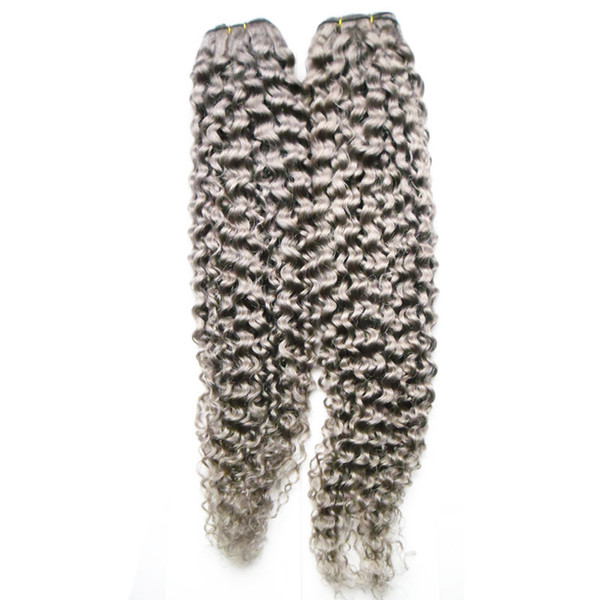 Afro kinky silver hair extensions brazilian hair weave bundles 200g brazilian kinky curly virgin hair 2PCS