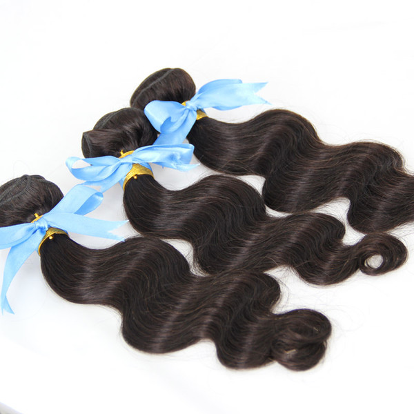 Wholesale Brazilian human hair bundles Natural Black Color 3pcs Body Wave brazilian hair weave bundles double drawn,No shedding,tangle free