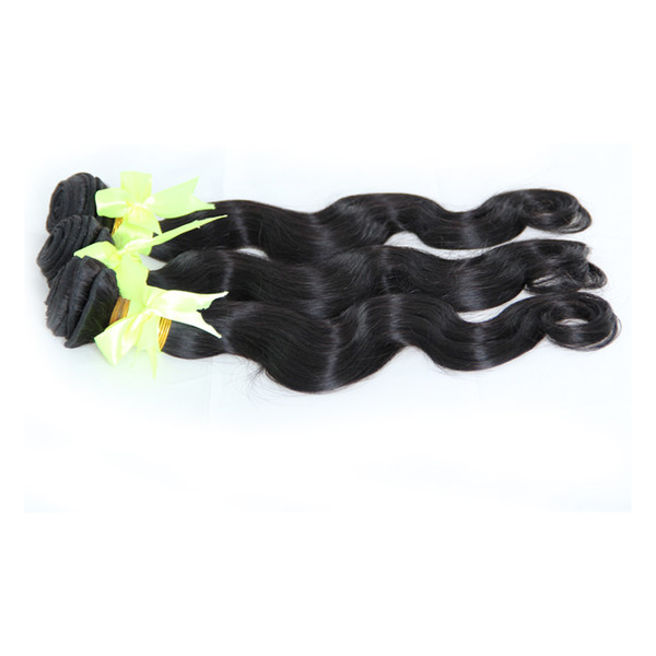 300g Virgin brazilian hair human hair weave Natural Black 3pcs body wave remy hair bundles double drawn,No shedding,tangle free