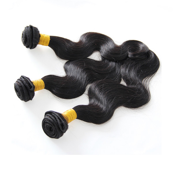 Wholesale Brazilian Virgin Human Hair Extensions Natural Black Color 3pcs Body Wave 100% Virgin Brazilian Human Hair Weave Bundles