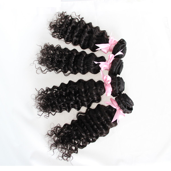 Deep Wave Brazilian Virgin Hair 400g water wave virgin hair Natural Color human hair bundles 4 Pcs