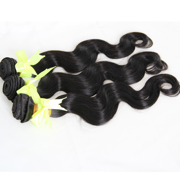 300g Brazilian human hair weave Natural Black 3pcs body wave bundles human hair extensions double drawn,No shedding,tangle free