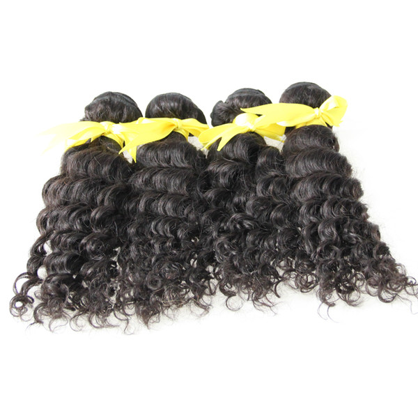 Deep Wave Remy Hair Bundles wet and wavy virgin brazilian hair Natural Color 4 Pcs deep wave bundles