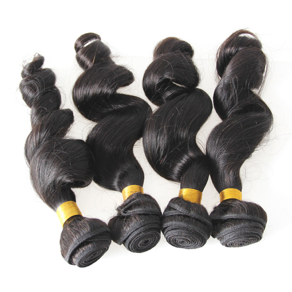 Natural Color Brazilian Loose Wave 4 bundles Human Hair Bundles 4pcs virgin brazilian hair