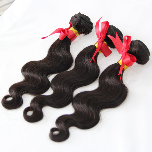 Human Hair Weaving Body Wave Bundles Natural Black Color 3pcs Weave human hair extensions