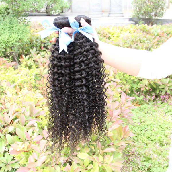 Unprocessed Virgin brazilian human hair 2PC kinky curly hair human hair bundles Natural Black curly weave human hair,No shedding,tangle free