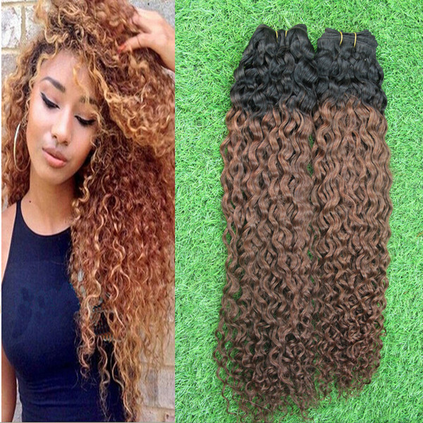 7A Ombre Virgin Hair Kinky Curly Virgin Hair 2 Bundles Deal Mongolian Kinky Curly Hair, Mongolian Afro Kinky Curly Virgin Hair