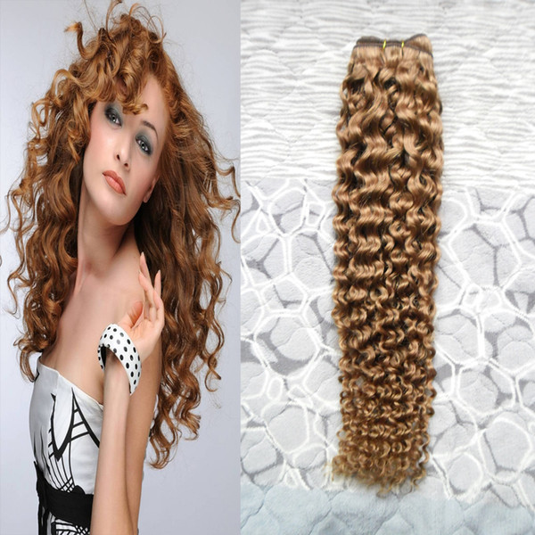 Human Hair Curly Bundles Light Brown brazilian kinky curly 100g brazilian hair weave bundles 100g/pc kinky curly weave 1PCS