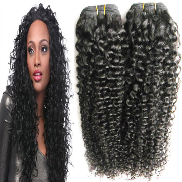 Kinky Curly Virgin Brazilian Hair Weave Bundles 2pcs/lot full head hair extensions 200g natural black hair