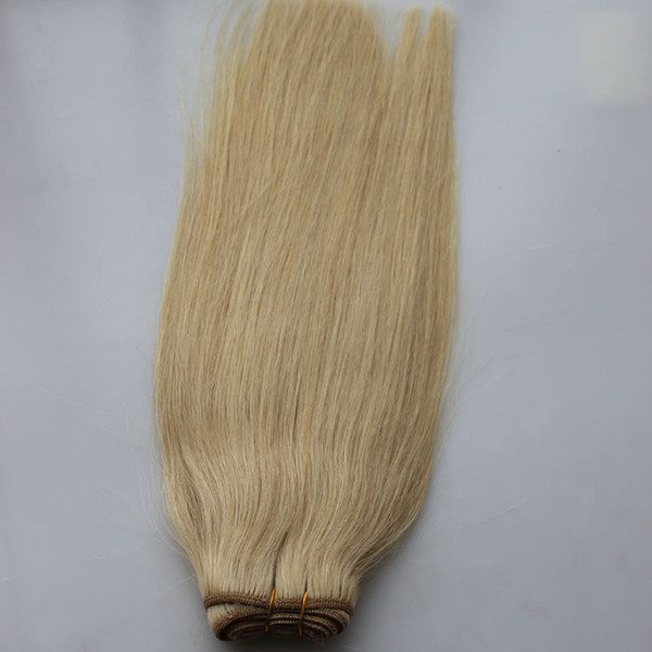 #613 Bleach Blonde Brazilian Hair Weave Bundles Straight 100% Human Hair Weave #613 Bleach Blonde Remy Hair Weft 1pcs 100g