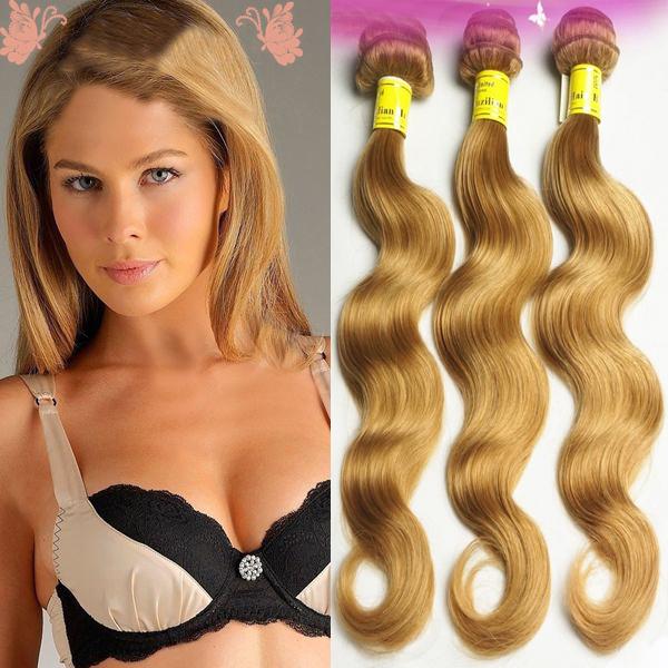 Brazilian virgin hair honey blonde body wave human hair 3PCS/LOT virgin brazilian wave hair weaves,Double drawn,No shedding,ta