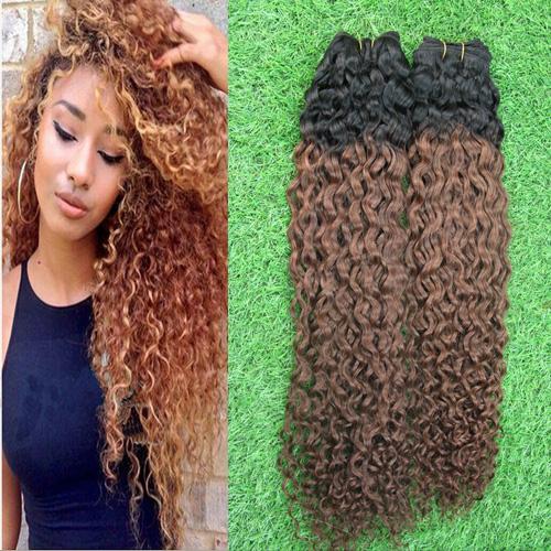 2 Bundle Brazilian Straight Hair Weave Bundles Ombre Human Hair Bundles Two Tone 1b 8 Weaving Non Remy Hair 200G 2PCS Kinky Curly