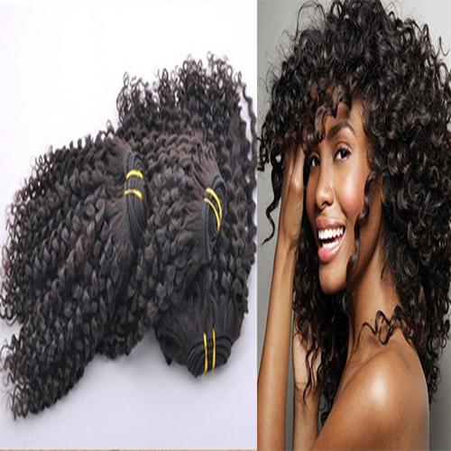 YUNTIAN HAIR 3pcs Mongolian Kinky Curly Hair Extension 100% Remy Human Hair Weaving Bundles Machine Double Weft Nature Color