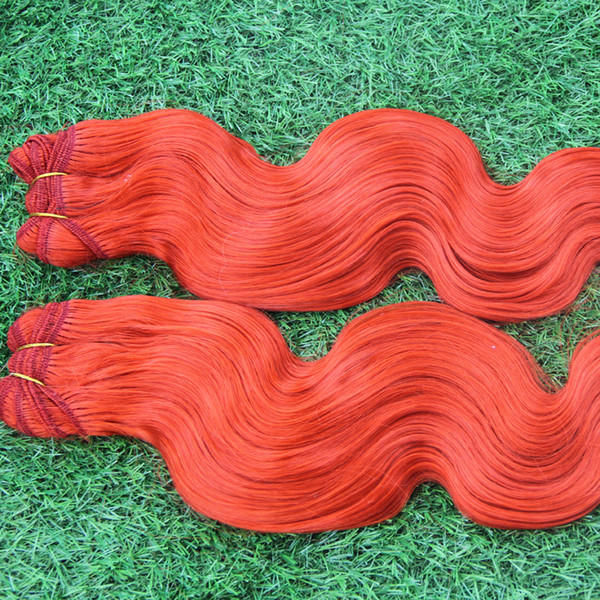 RED Hair Weave Human Hair Bundles 100% Human Hair Weave body wave 2 pcs 200g