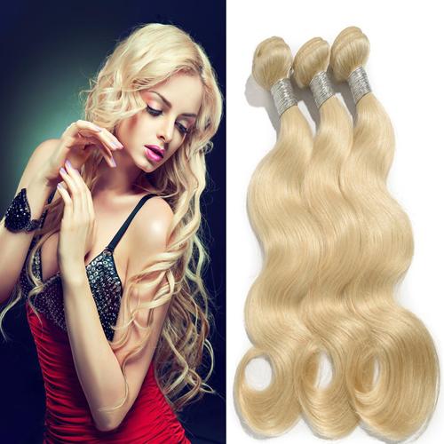 YUNTIAN hair Peruvian Body Wave 3 Bundle 100% Human Hair Weave Bundles #613 Bleach Blonde Non-remy Hair Weft 8-26 inch Free Shipping